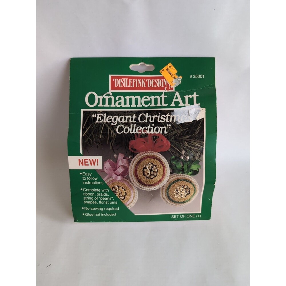 Distlefink Elegant Christmas Ornament Art Kit Bead Sequin Vtg. 35001